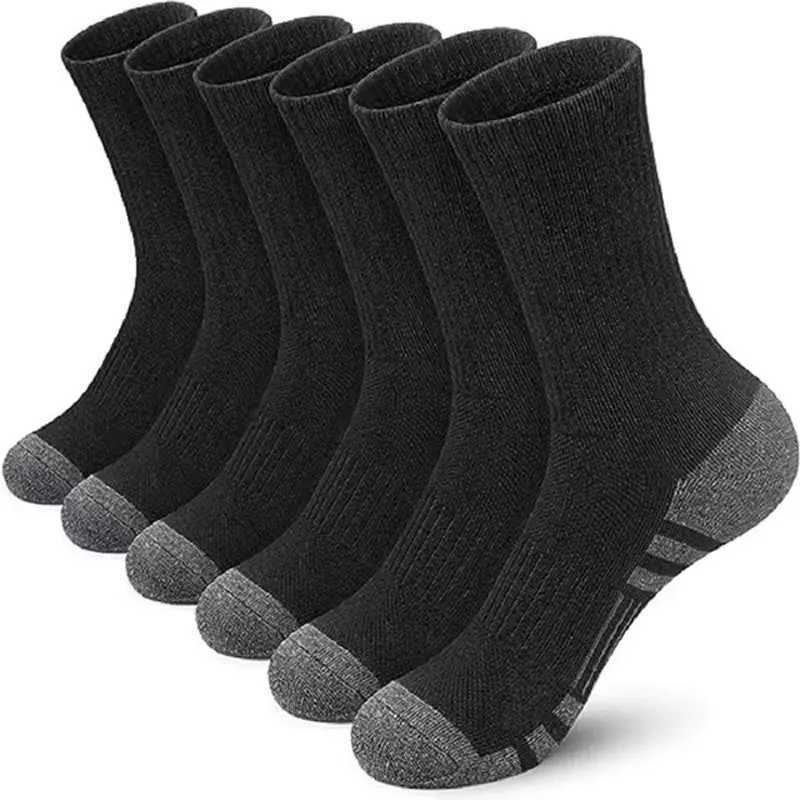 5 Pairs Mens Athletic Socks Sport Running Calf Socks Performance Cushioned Breathable Outdoor Crew Socks for Men WomenT251209