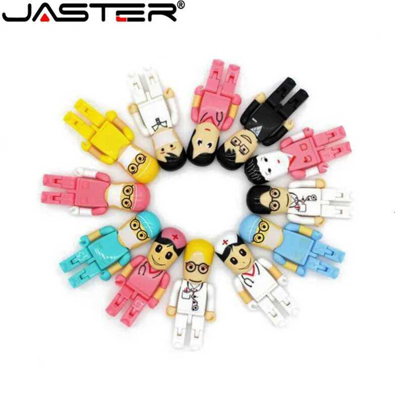 JASTER Doctors Memory Stick Nurses Lovely Medical Pendrive Cartoon USB Flash Drive Pendrive 4GB 8GB 16GB 32GB 64GB 128GB C251209
