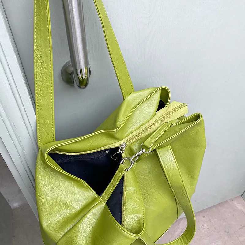 Soft PU Leather wen handbag Large Capacity Ladies Shopping Shoder Bag Casual big Tote fem Hand bag green bolsas Y251209
