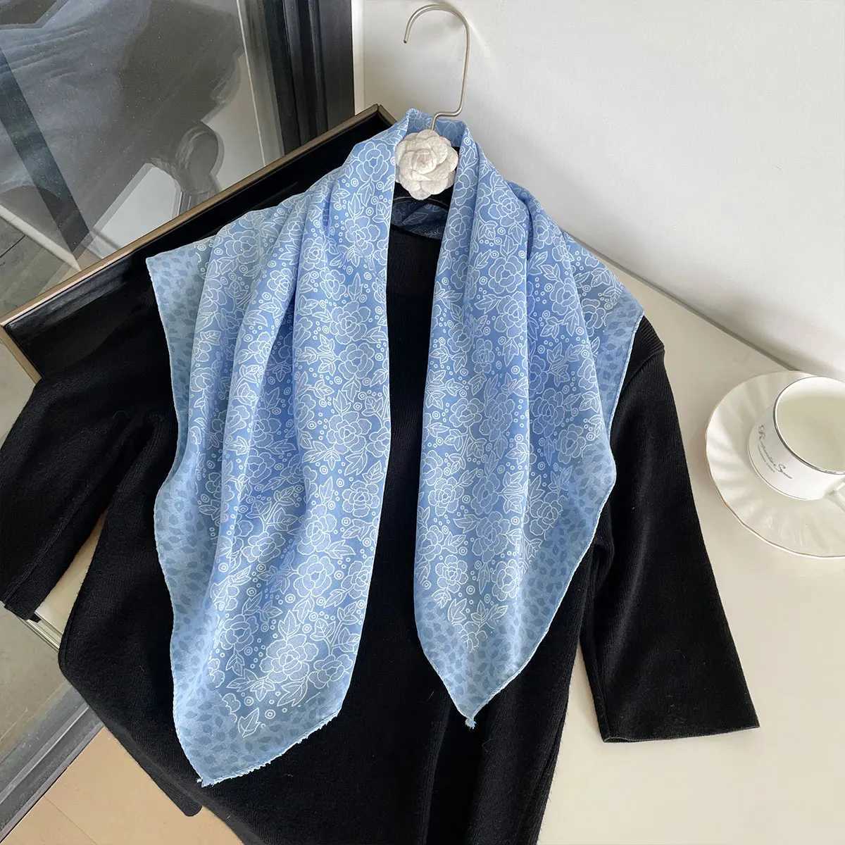 Luxury Luxury Silk Shawl Square Scarf for Women Satin Fashion Print Hijab Wraps Neckerchief Female Hair Bands Ribbon Headband Bandana Y251208