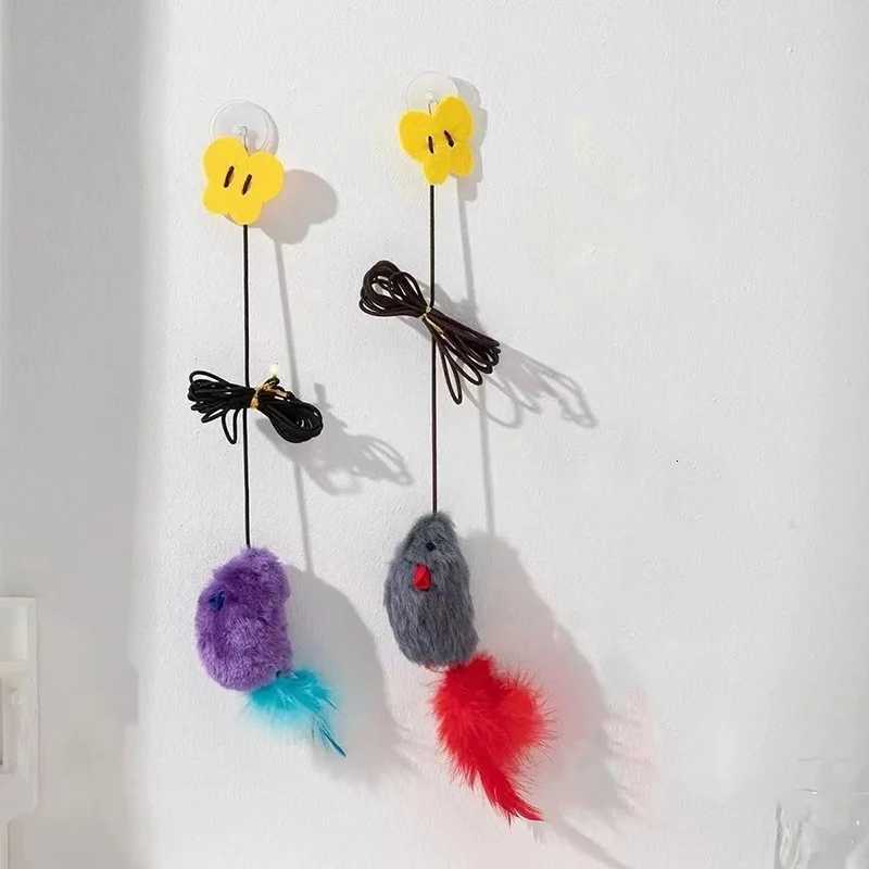 Simulated feather mouse bite-resistant cat toy self-play boredom hanging feather teaser wand pet toy M251209