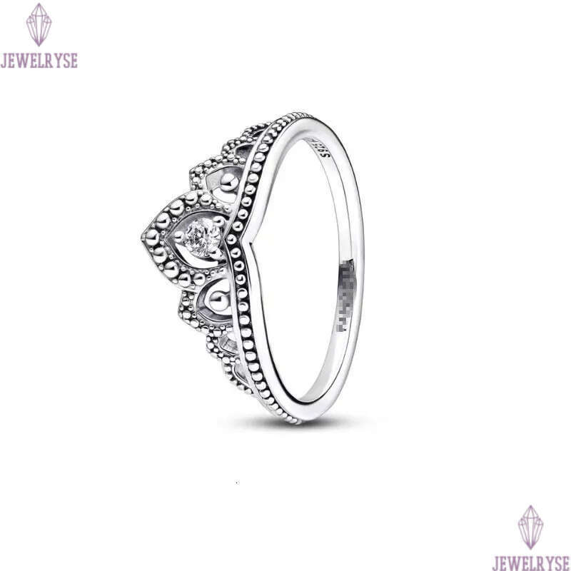 2025 spring summer new lovely crown designer ring for women s925 silver 18k rose gold heart shine crystal love engagement rings jewelry