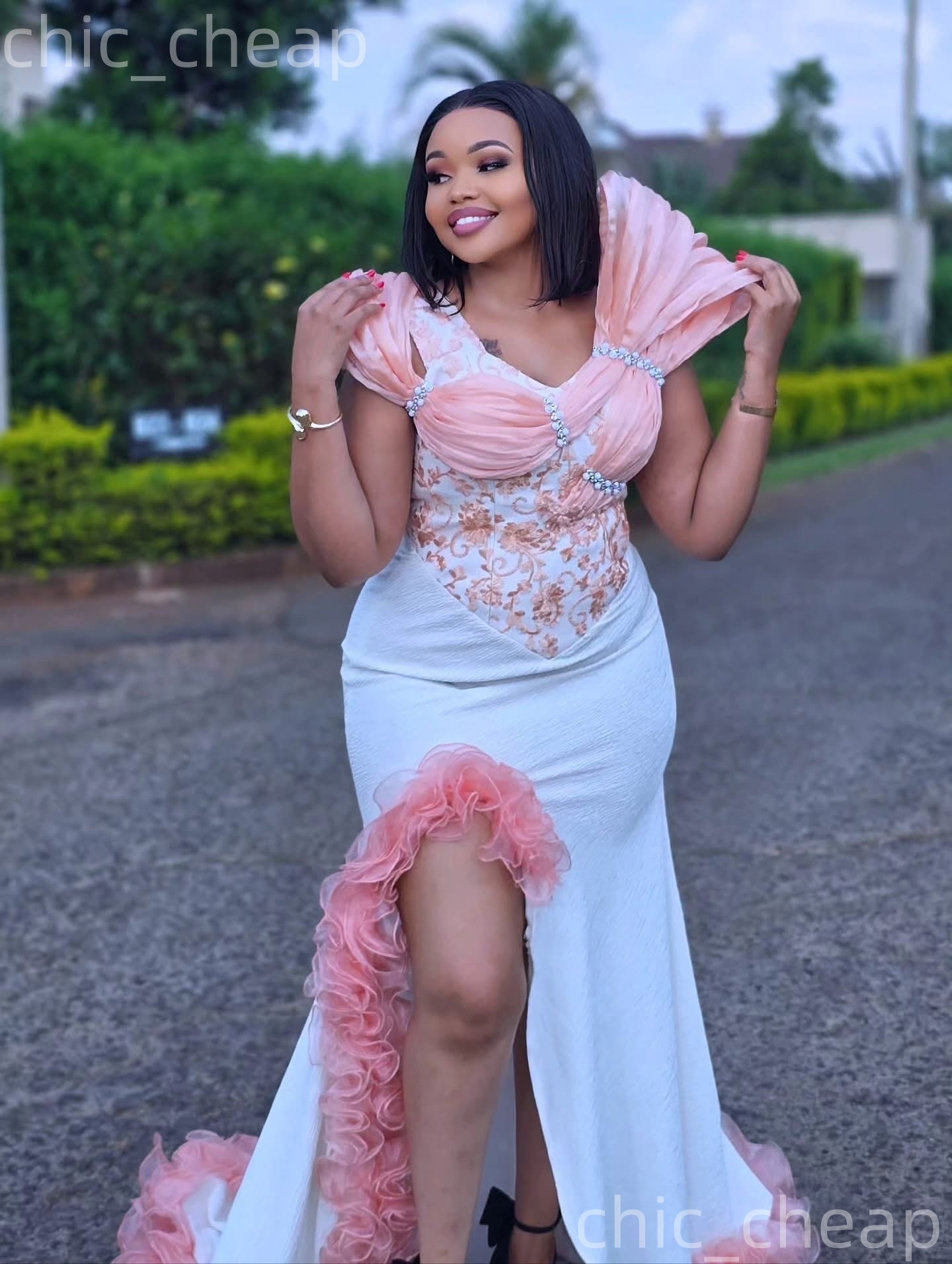 Aso Ebi White Mermaid Prom Dresses 2026 High Split Satin Stylish Evening Formal Party Second Birthday Engagement Gowns Plus Size Dress For Special Occ