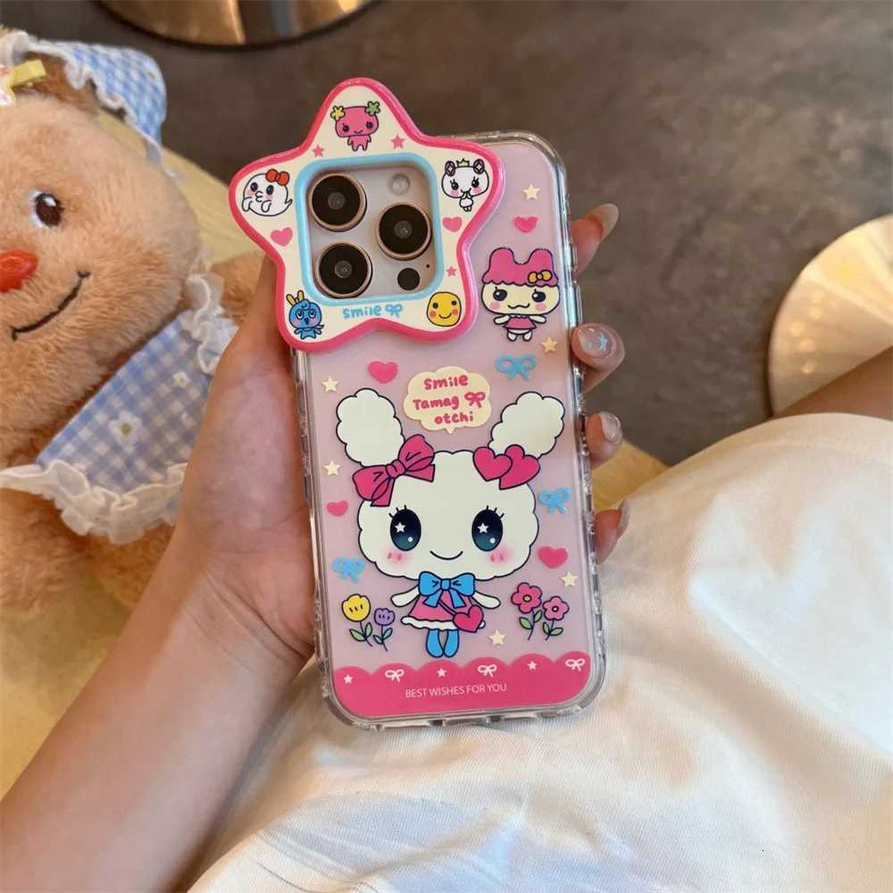 Kawaii Funny Rabbit Cartoon Phone Case For iPhone 13 14 15 16 Pro Max Cover Lovely Anti-fall Funda with Chain Protection Cover C2512090