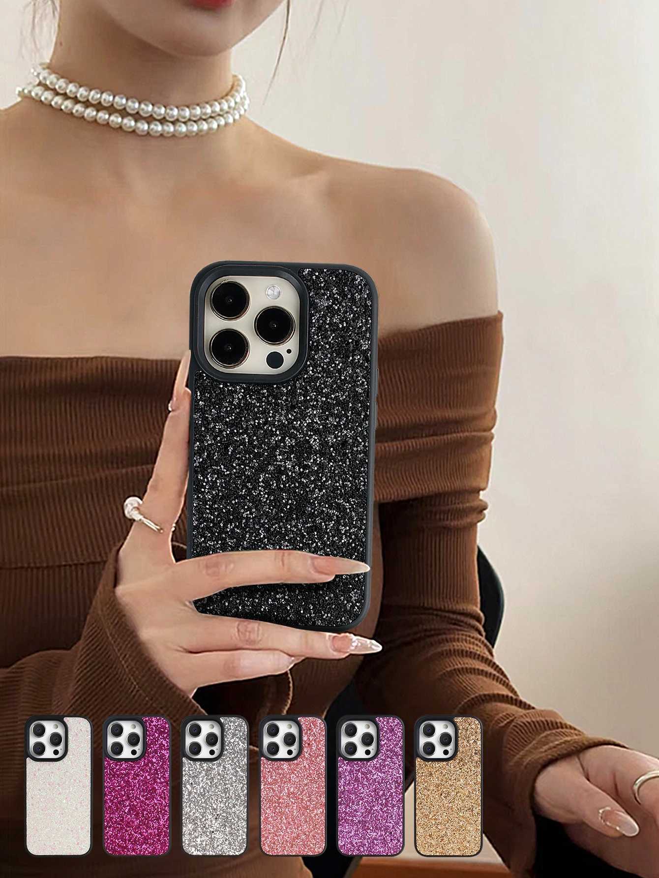 1PCS Luxury Glitter Bling Diamond Leather Phone Case Cpatible with iPhone17 16 16e 15 14 13 12 11 Pro Max Plus X XS XR 7 8 C251209