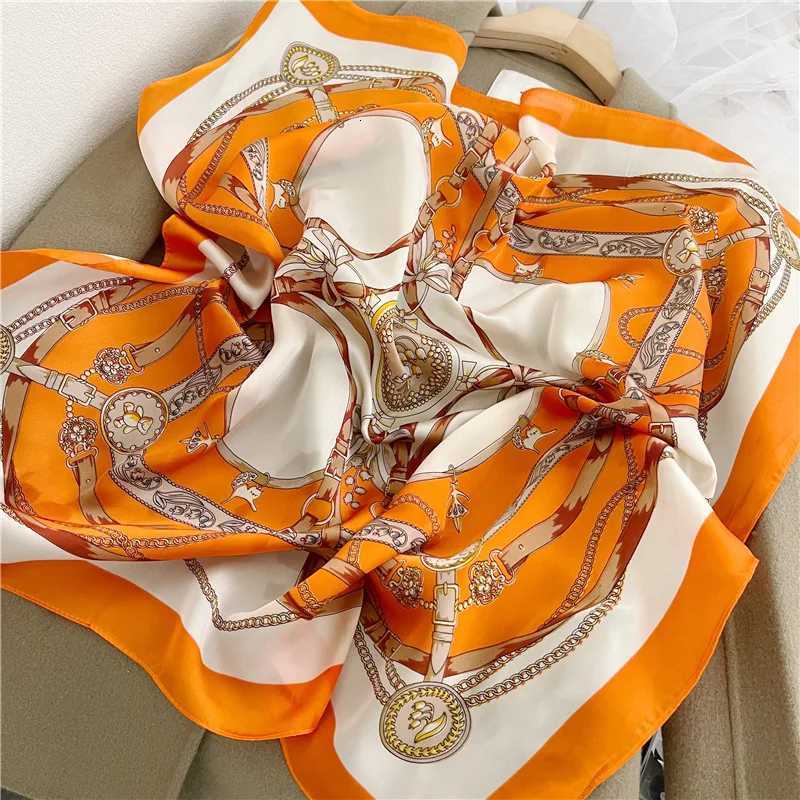 Luxury Womens Silk Four Corner Scarf Satin Printed Scarf Headband WOMENS Hair Drape Shoulder Bag WOMENS Scarf Headscarf 70cm Y251208
