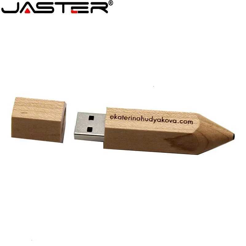 JASTER Wooden pencil USB flash drive 128 GB gifts cust Pen drive 32GB Pendrive 64GB memory stick U Disk C251209