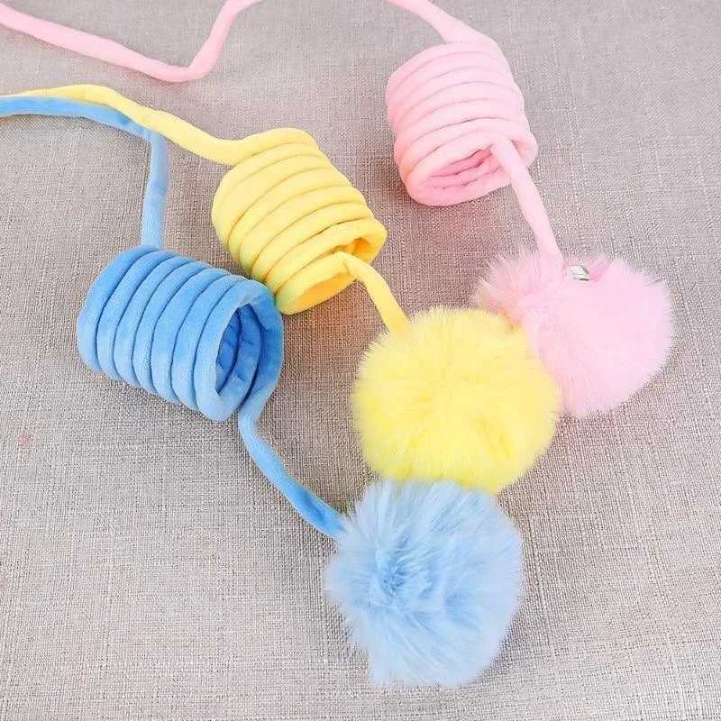 Pet Toy Interactive Cat Toys Funny Cat Stick Spring Rope Ball Plush Toy Interactive Play Training Toys Cats Supplies M251209