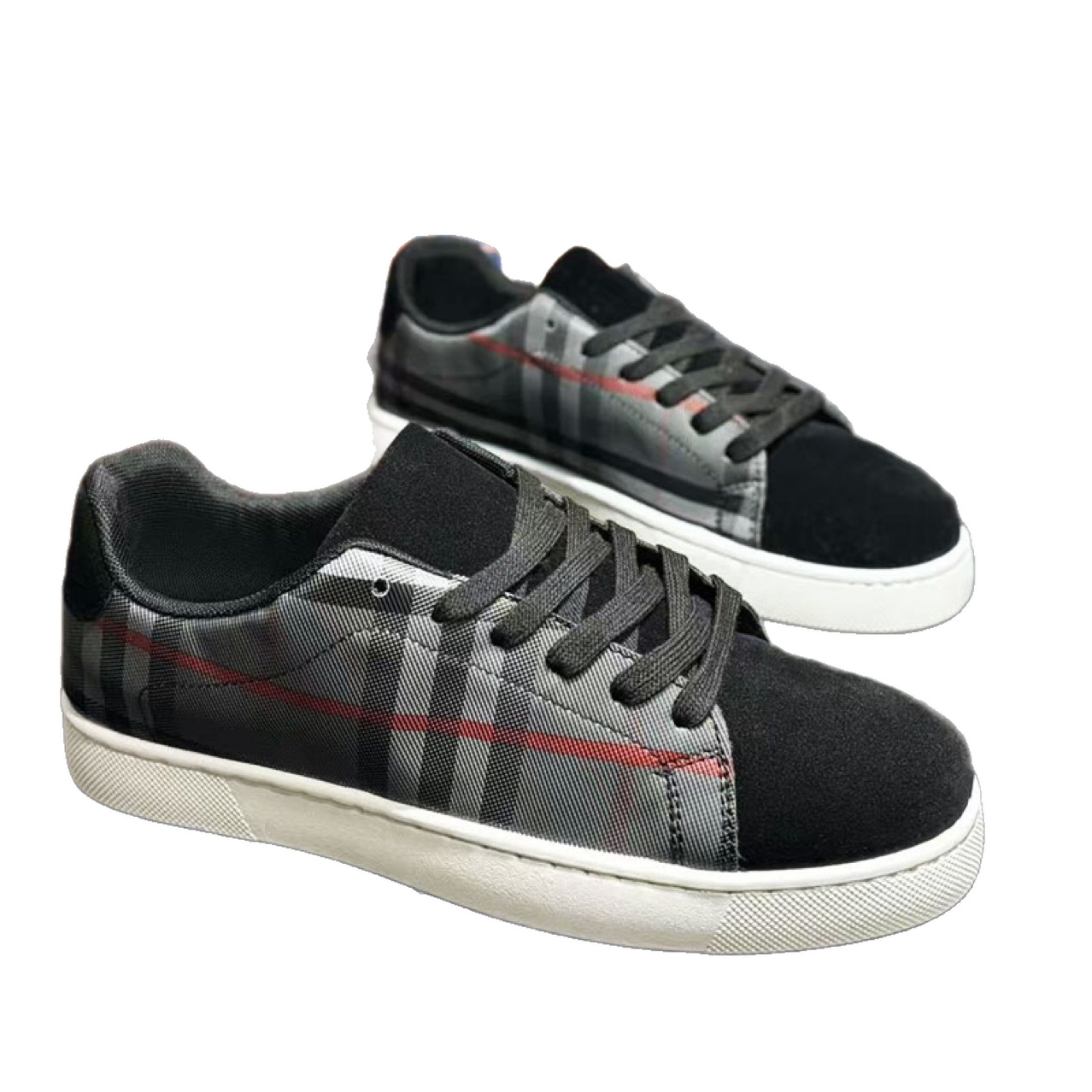 Designer shoes 2025 new autumn and winter classic plaid casual shoes low cut fashionable trend board shoes for men black brown