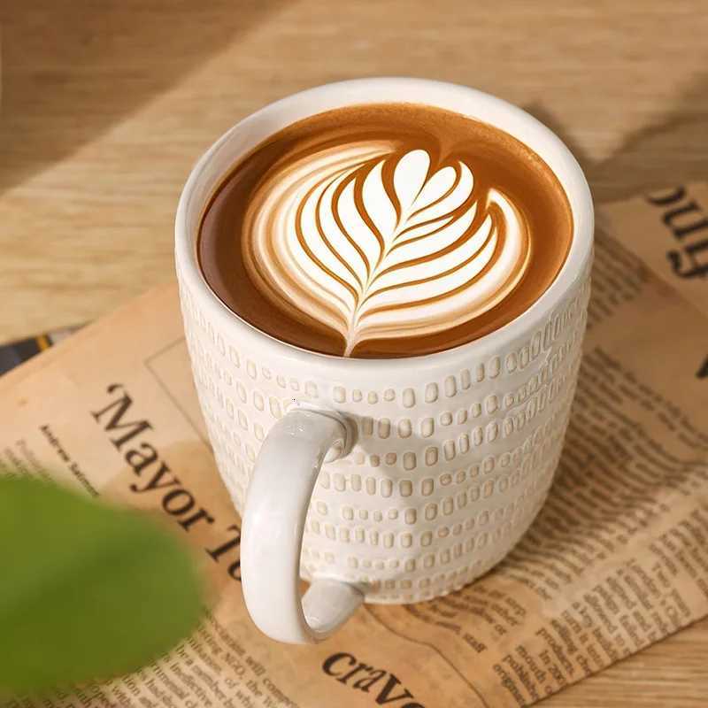 Creative Embossed g Household Cereal Breakfast gs Milk Coffee Cup Water Cup Ceramic Cups Personali Gift Drinkware Tea Bar H251209