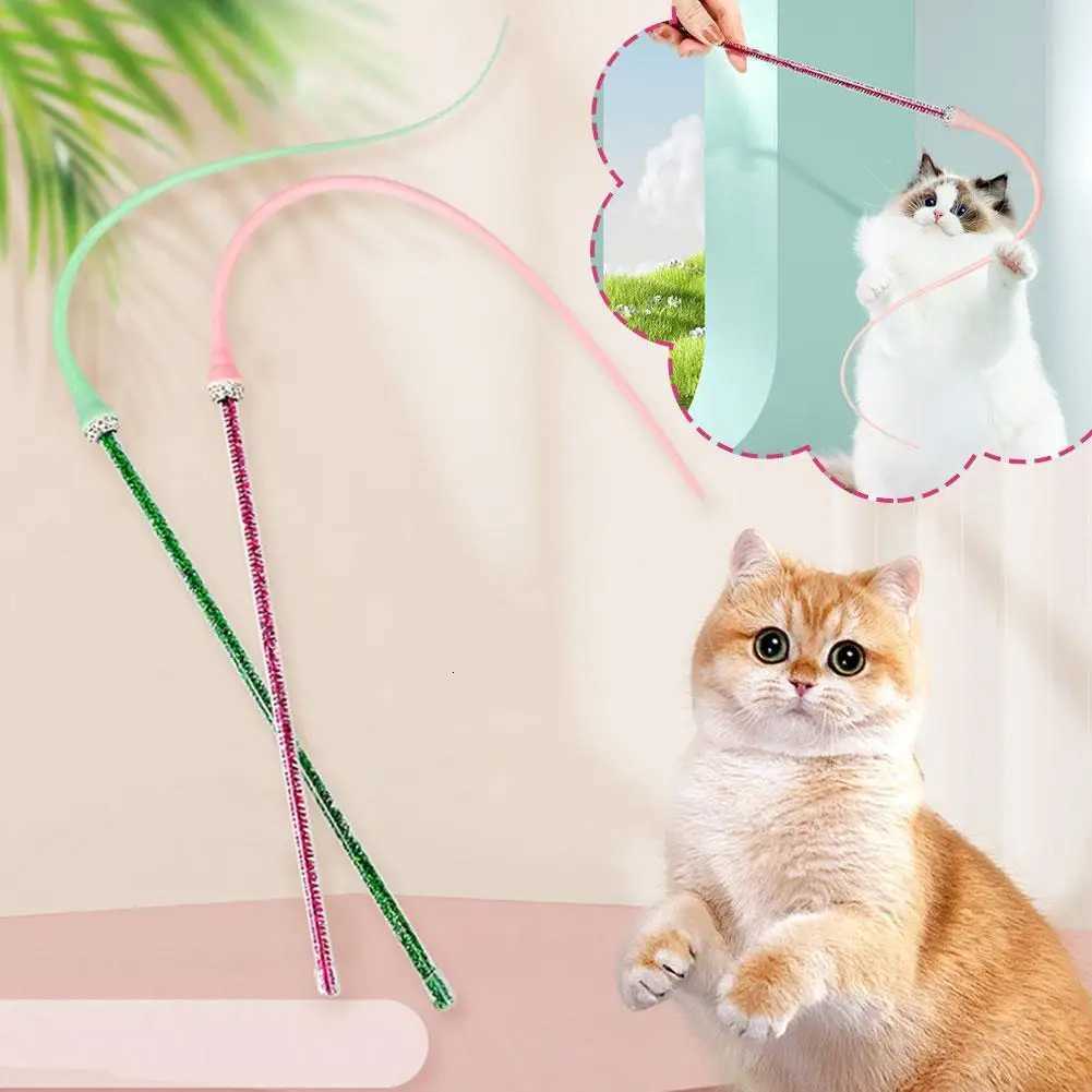 Simulated Mouse Tail Cat Toy Pet Silicone Interactive Toy Cat Teaser Funny Stick Long Tail For Cats Hunting Playtime Pet Product M251209