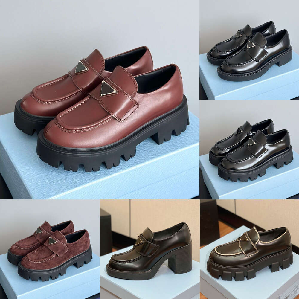 women loafer stude slip-on Oxford Chunky Sneaker Matte leather platfrom shoes dress top quality monolith leather Casual Shoes Designer shoe woman luxury Loafers