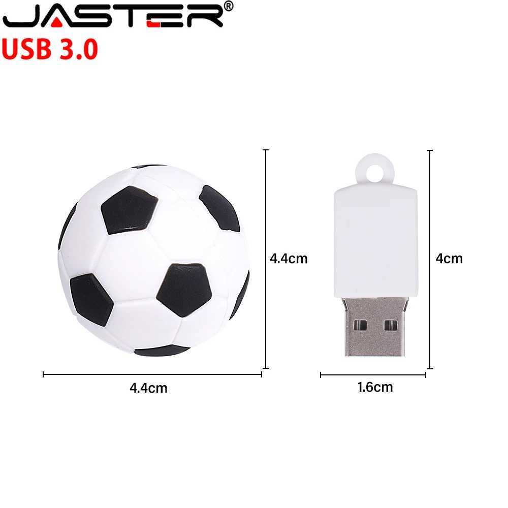 Football USB 30 Flash Drive 64GB Key Chain Pen Drive 32GB Gifts Cartoon Memory Stick Black White Red Pendrive 16G C251209