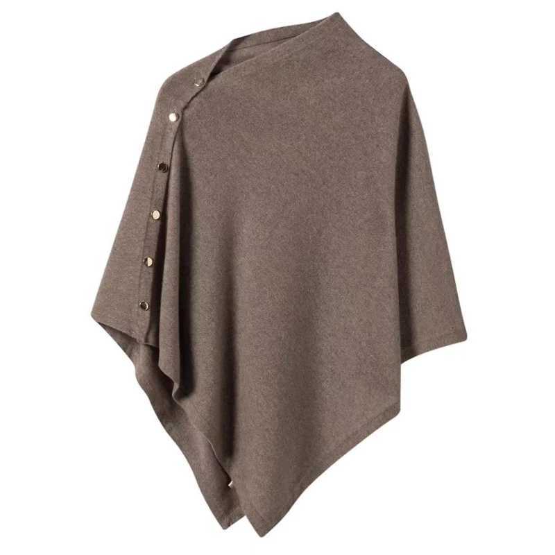 Luxury 2025 New Large Shawl for Womens Spring and Autumn Fashion Versatile Diagonal Buckle Loose High-end Cape Knitted Shawls Y251208
