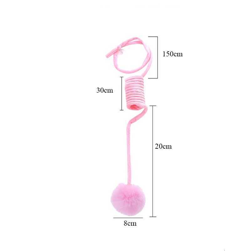 Colorful spring fun cat ball self high and boring bite resistant hairball suction cup hanging door pet supplies M251209