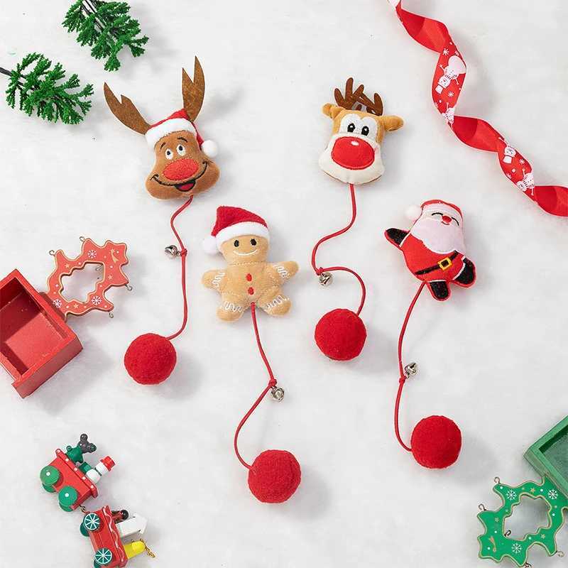 Catnip Toys Interactive Toys Cartoon Plush Christmas Gingerbread Man Cat Toys Cat Anti Bite Interactive Toy Pet Supplies M251209