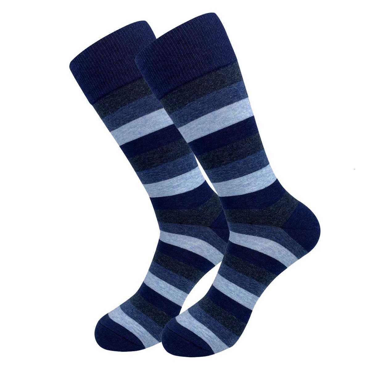 5 Pairs Mens Dress Socks stripe Plus SizeHigh Quality Combed Cotton Crew Socksbusiness Cool Breathable Casual Socks for menT251209