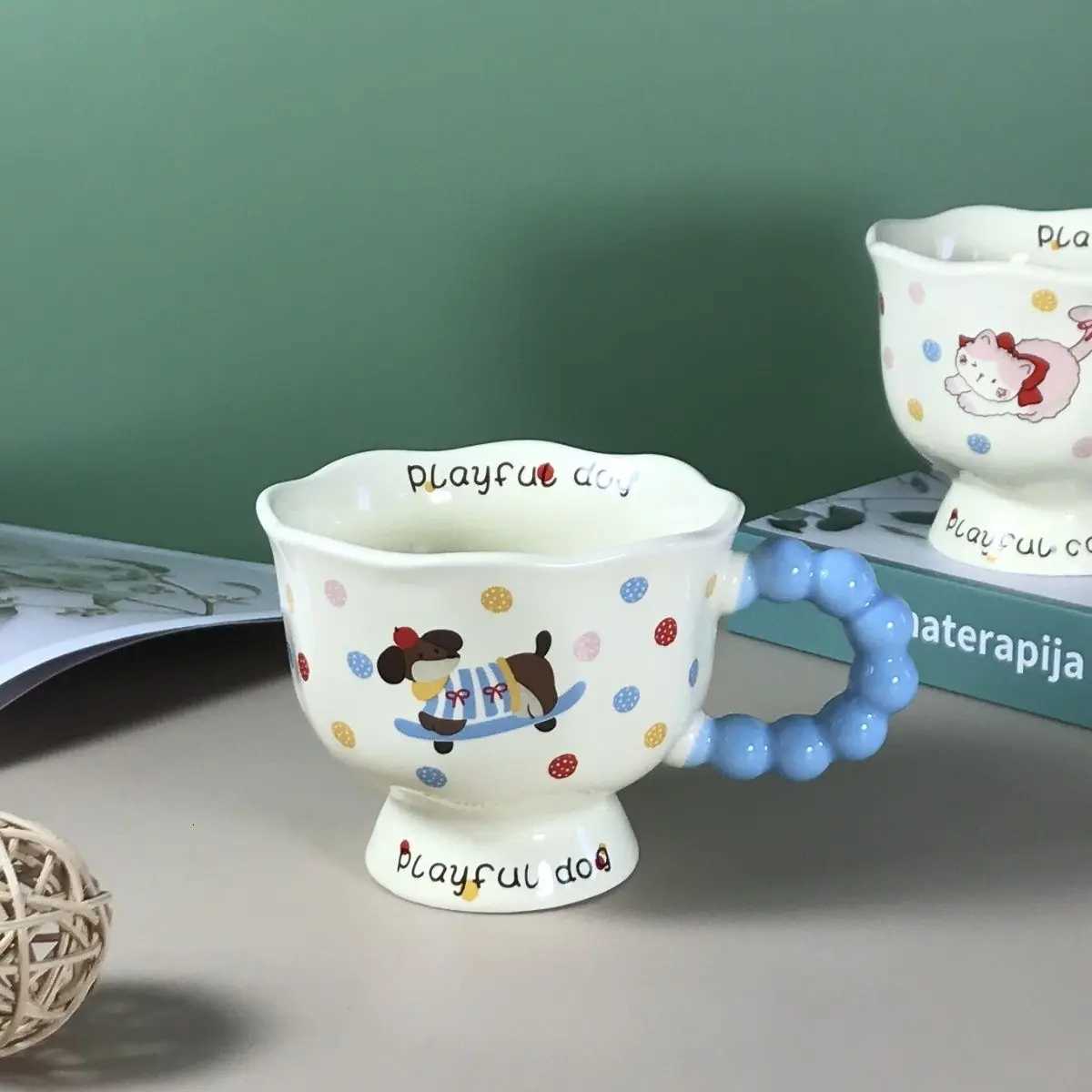 Ins Puppy g - High Quality Gorgeous Ceramic Couple Cups Cute Dog tea cup Ideal for Girls Birthdays and Souvenir Gifts H251209