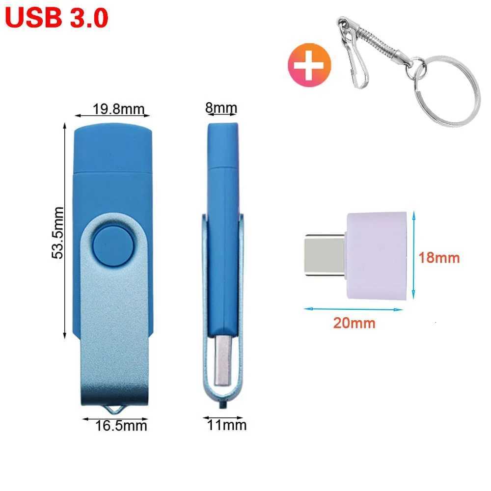 High Speed Pendrive 64GB 128GB 256GB 64GB High-quality Usb Flashdrive Pen Drive OTG Type C USB Flash 30 USB with Key Chain C251209