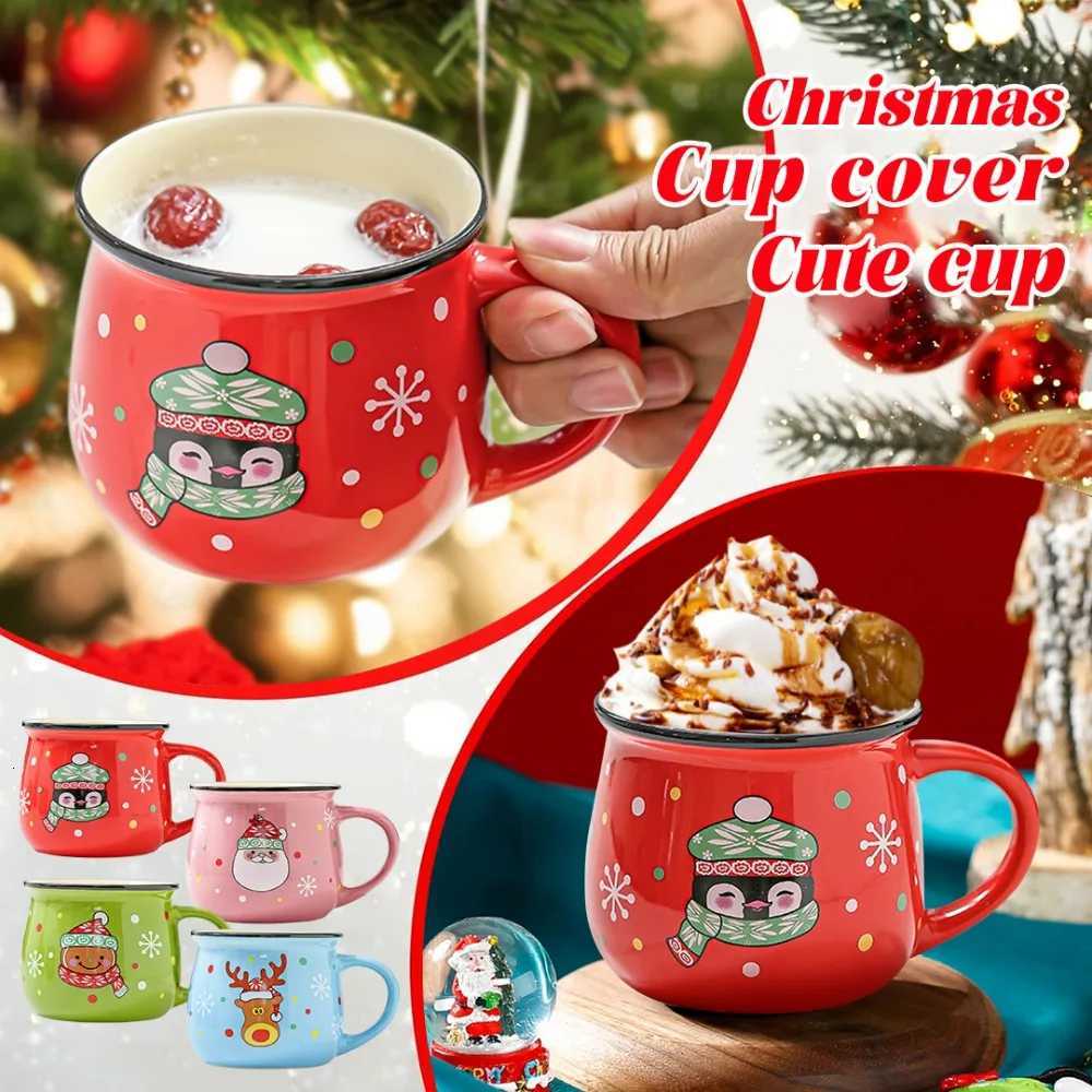 1pc Christmas ceramic g Baking shop dessert cup coffee cup Cfortable grip Not hot to the touch H251209