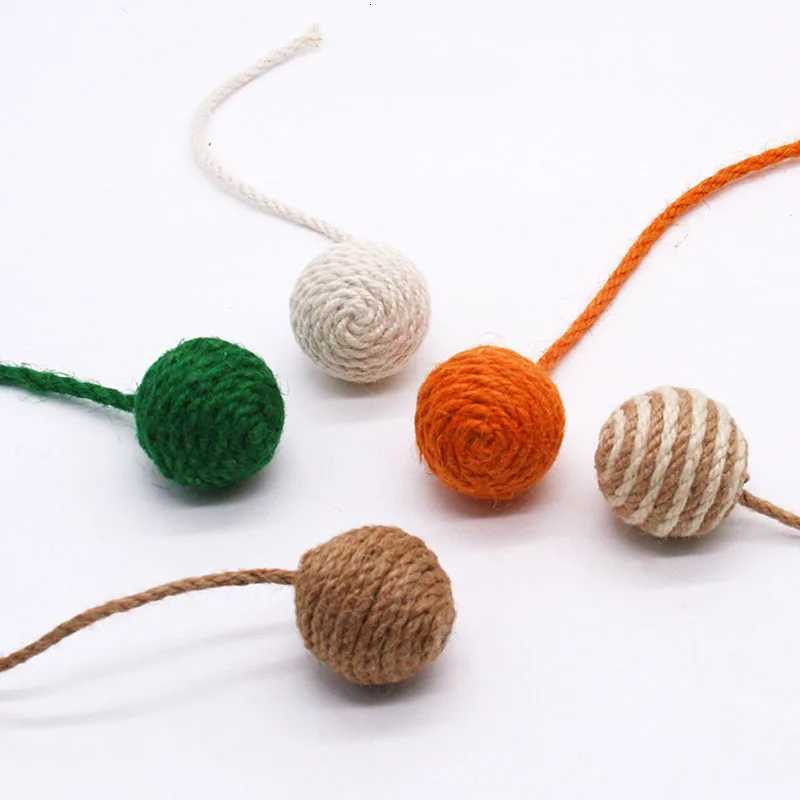 Colorful Sisal Rope Weave Ball Teaser Play Balls Pet Cat Interactive Indoor Balls Scratch Proof unting Instinct Chase M251209