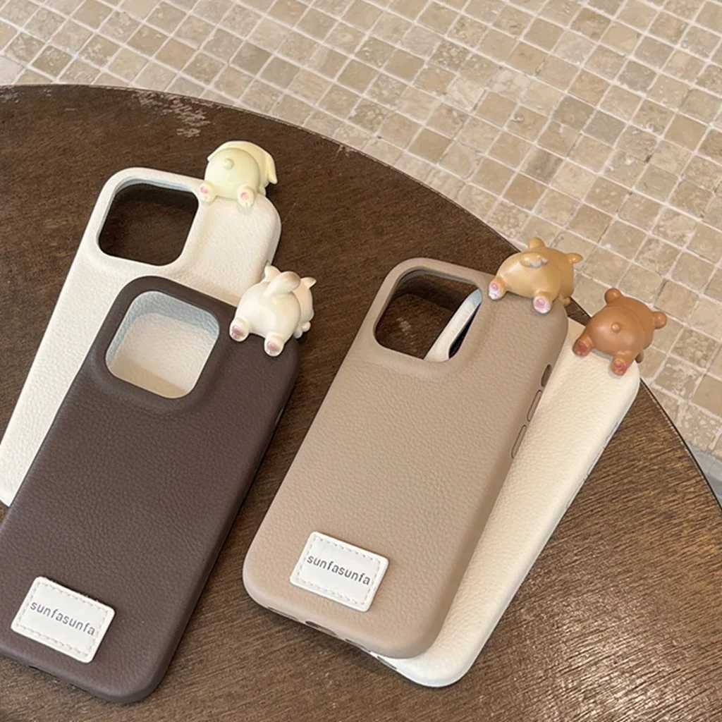 Solid Color Simplicity Stercopic Cute Small s Leather Cover Case for iPhone 16 15 14 13 Pro Max Phone Case C251209