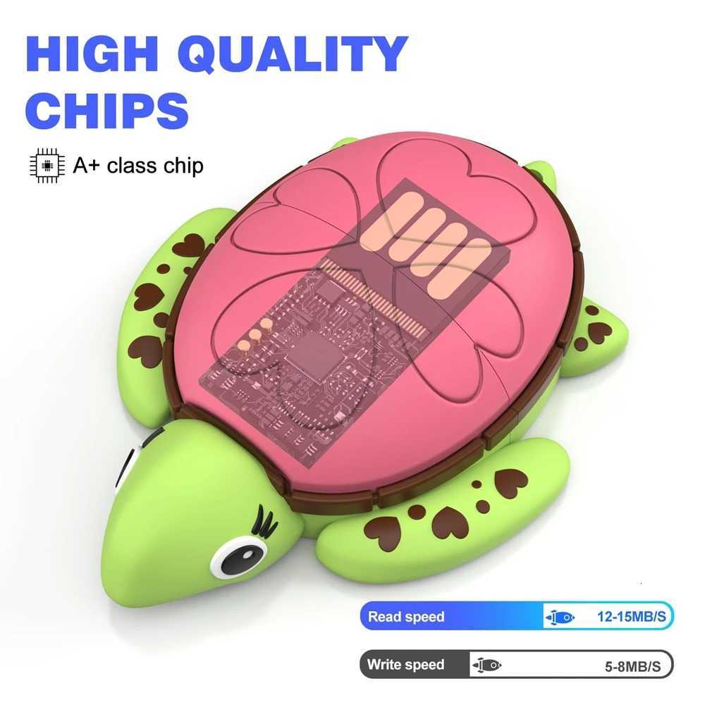 Cute USB Flash Drive 256GB 128GB 64GB Cartoon Sea Turtle Shaped Novelty 32GB 16GB 8GB Memory Stick Pendrive Gift Flash Memory C251209