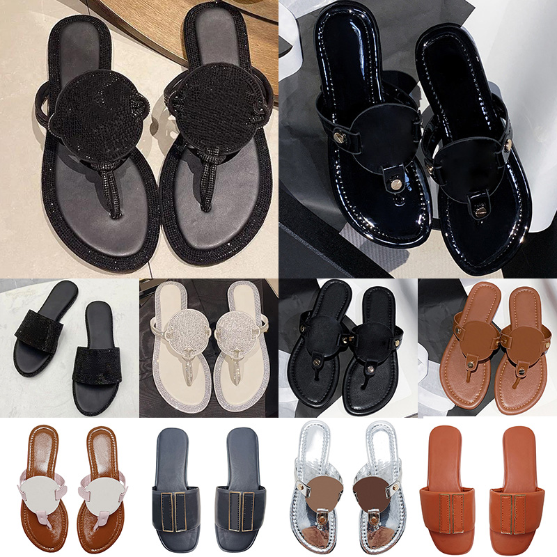 Free shipping with box designer sandals famous For women slides luxury flat flip flops sliders leather slide pink brown black diamond sandal womens outdoor shoes