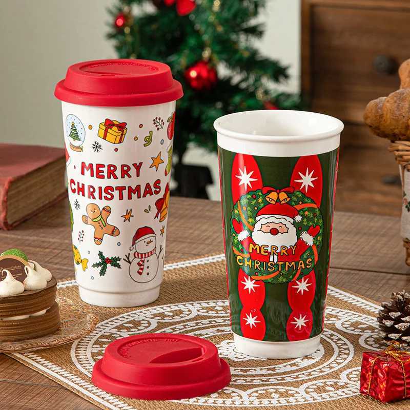 Christmas Ceramic g Cute Girl Portable Student Min g Outdoor Portable Sports Cup Gift Cup Christmas Gifts H251209
