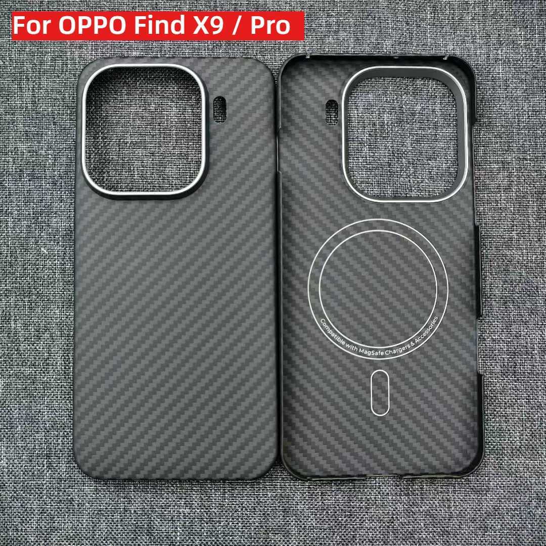 For Find X9 X9pro Aramid Fiber Carbon Fiber tra-light Magnetic Metal Business Style Anti-fall High-end Mobile Phone Case C251209