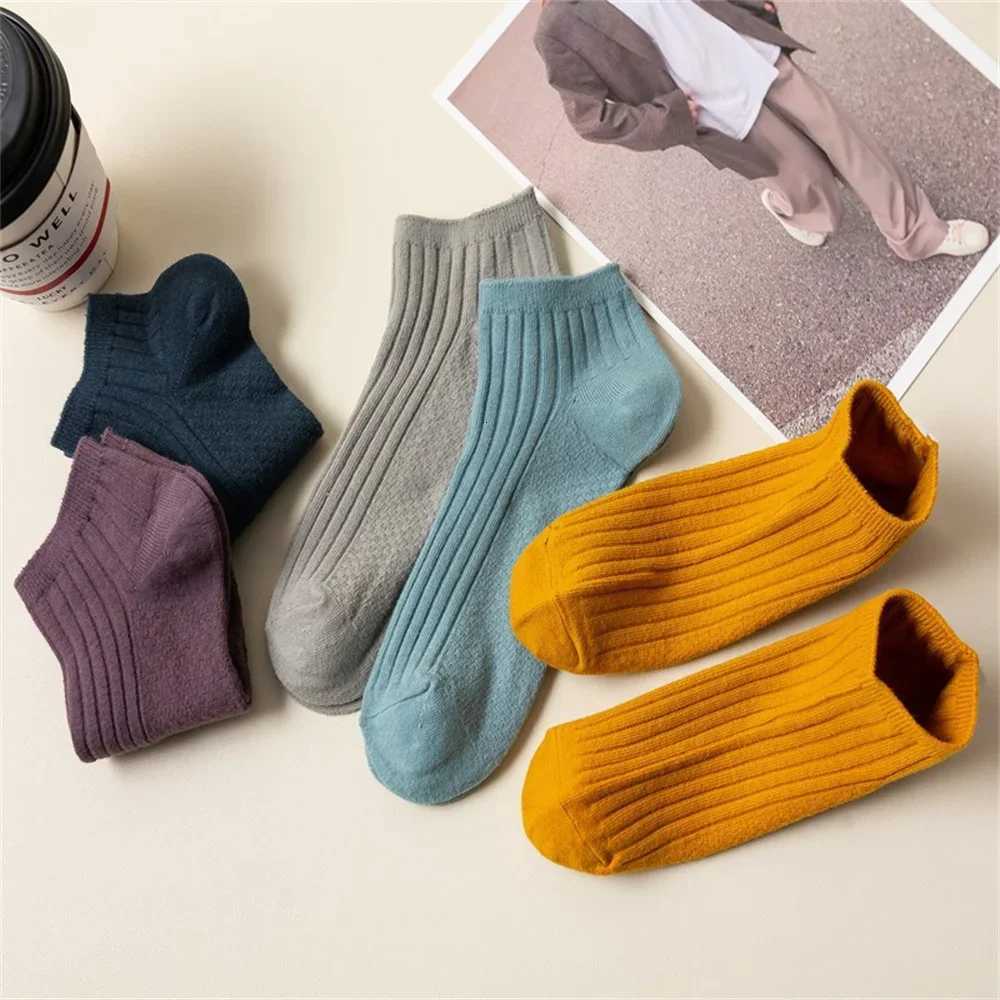 5 Pairs Ribbed Cotton Men Socks High Quality Short Low Tube Sports Male Casual Soft Socks Women Breathable Summer SoxT251209