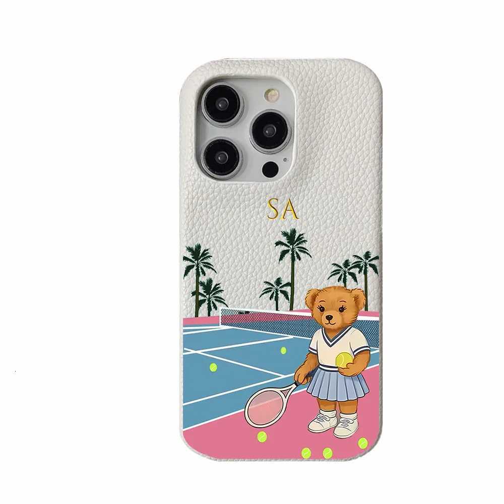 Personalised Initial letters Pebble Grain Leather Case for iphone 11 12 14 13 15 17Pro Max XS Max XR 16 Plus Covers Moon Stars C251209