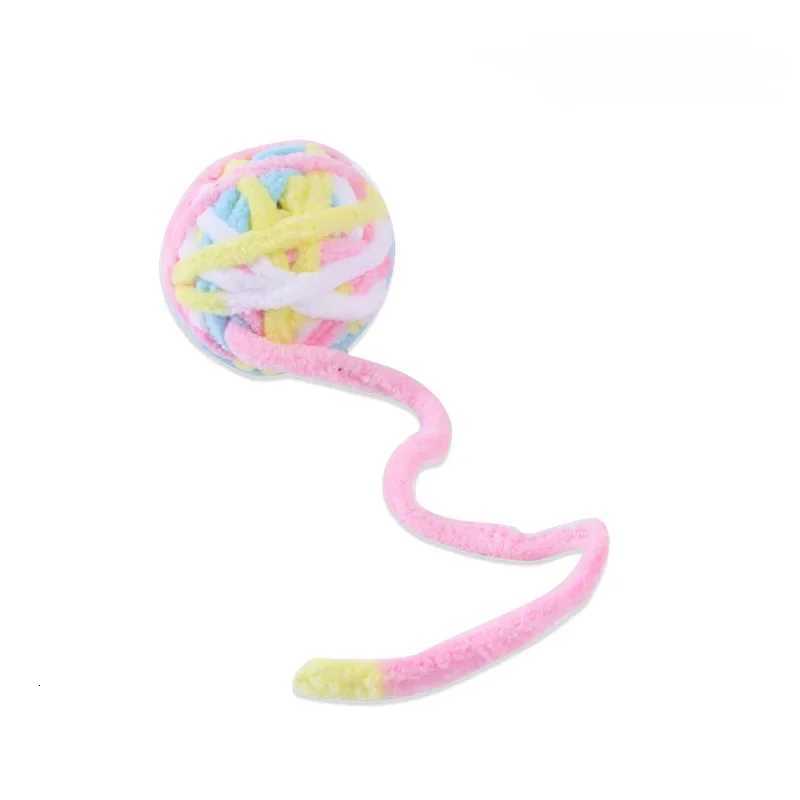 Funny Cat Toys Colorful Yarn Balls With Bell Sounding Interactive Chewing Toys For Kittens Stuffed Toys Ball Cat Supplies M251209