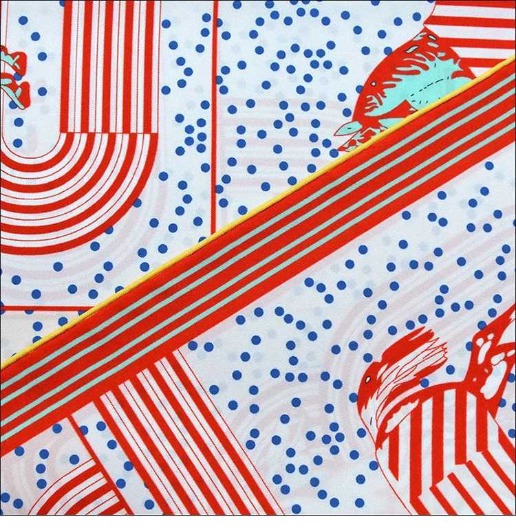 Luxury Sunscreen Headscarf M90F134-2 Coarse twill easy to shape 90 90 silk square scarf spray painting process hand rolled edge Y251208