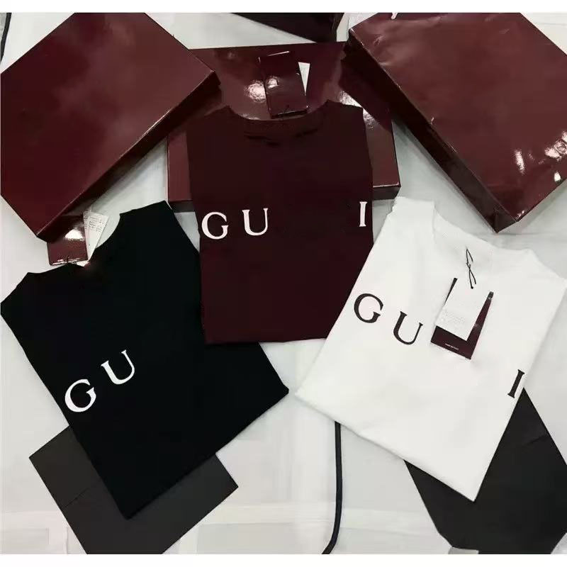 Summer new men's and women's short-sleeved casual brand T-shirts, fashionable round-neck casual T-shirts, cotton comfortable men's short-sleeved T-shirts038