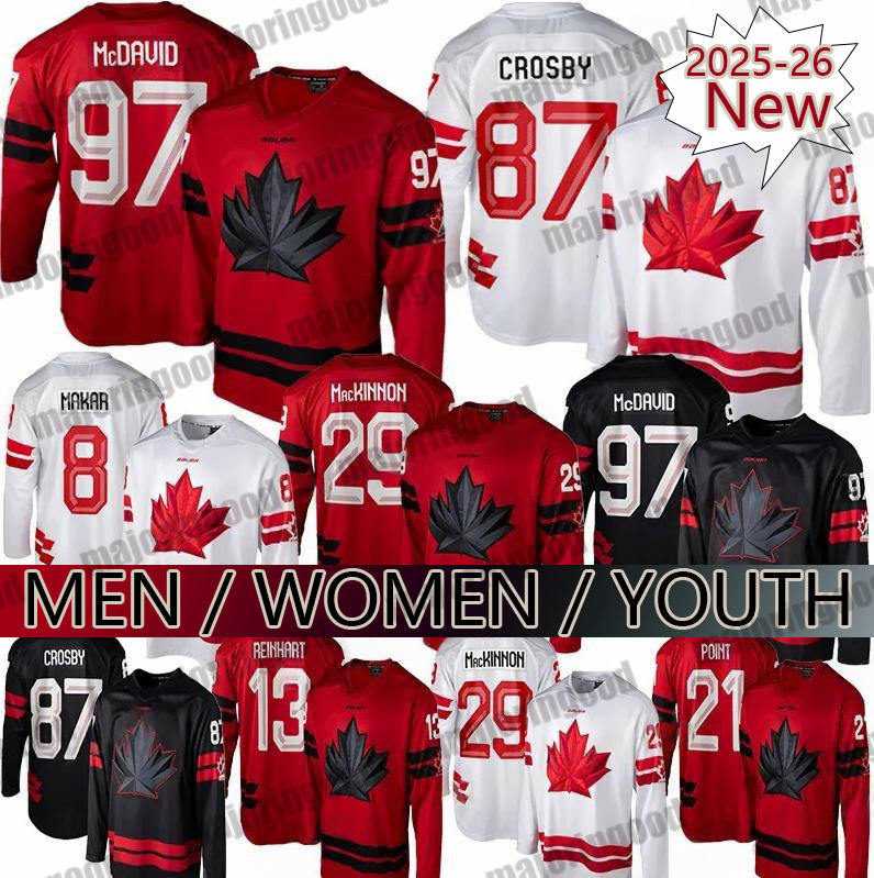 #87 Sidney Crosby Canada 2026 Olympices hockey jersey Connors McDavid Nathan MacKinnon Nick Suzuki Marner Macklin Celebrini Hill Schaefer Bedard Cale Makar jerseys