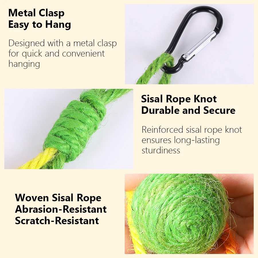 Pet Cat Sword Hemp Ball Toy Bite-Resistant Yarn Ball with Sound And Hanging String Rope Ball for Cats M251209