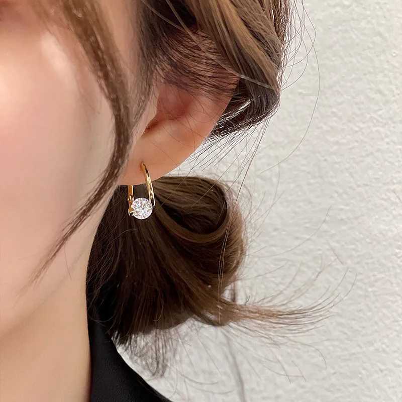 Korean Fashion Zircon Drop For Women Jewelry 2025 Trending New Luxury Womens Geometric Hoop Earrings Pendientes Gifts K251209 H260129
