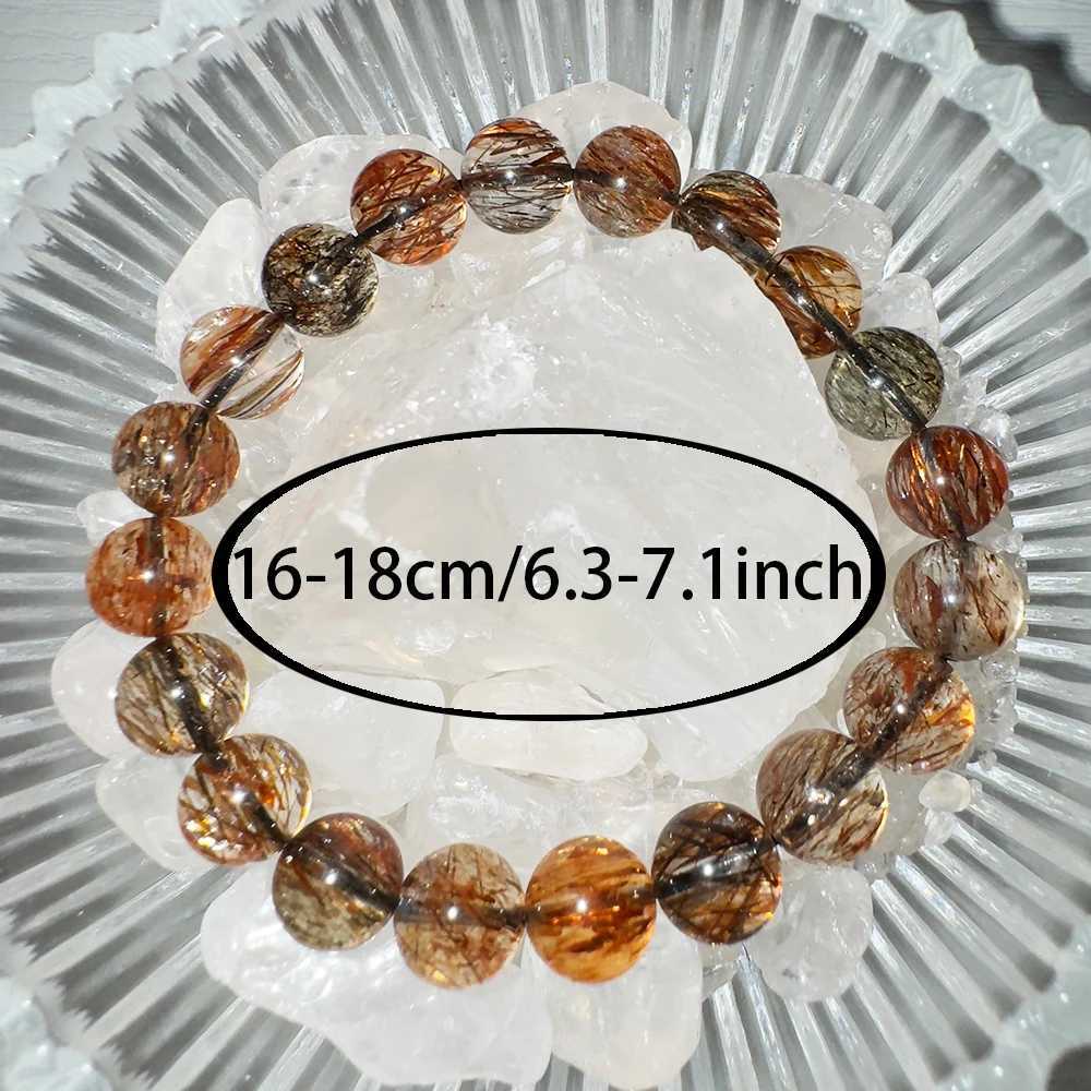 Natural Black Golden Super Seven Bracelet Hair Rutilated Bracelet Jewelry For Woman Crystal Round Beads Stone Stretch BraceletXJ251209