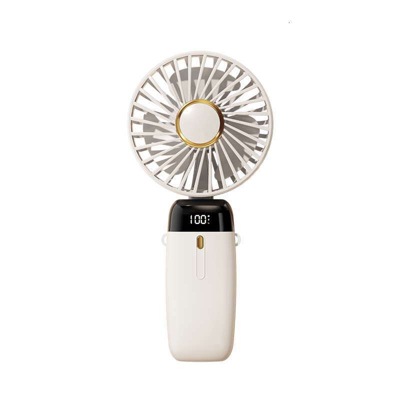 New USB Handheld Mini Portable Student Foldable Digital Display Aromatherapy Small Electric Fan Gift