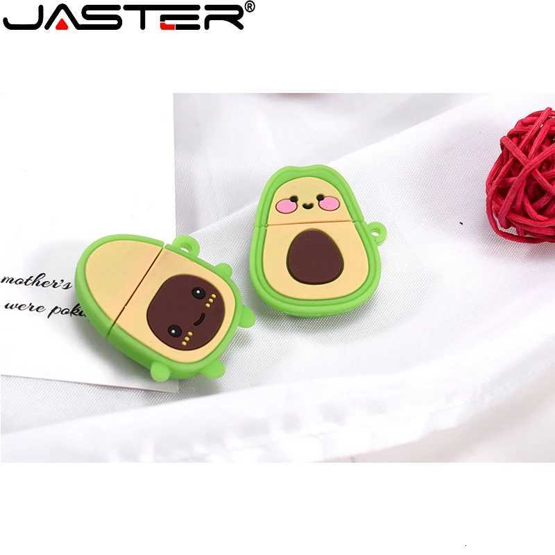 JASTER USB Flash Drives Avocado Pen Drive Cute Cartoon U Disk Key Chain Gifts Memory Stick 64GB Green Pendrive 32GB 16GB 8GB 4GB C251209