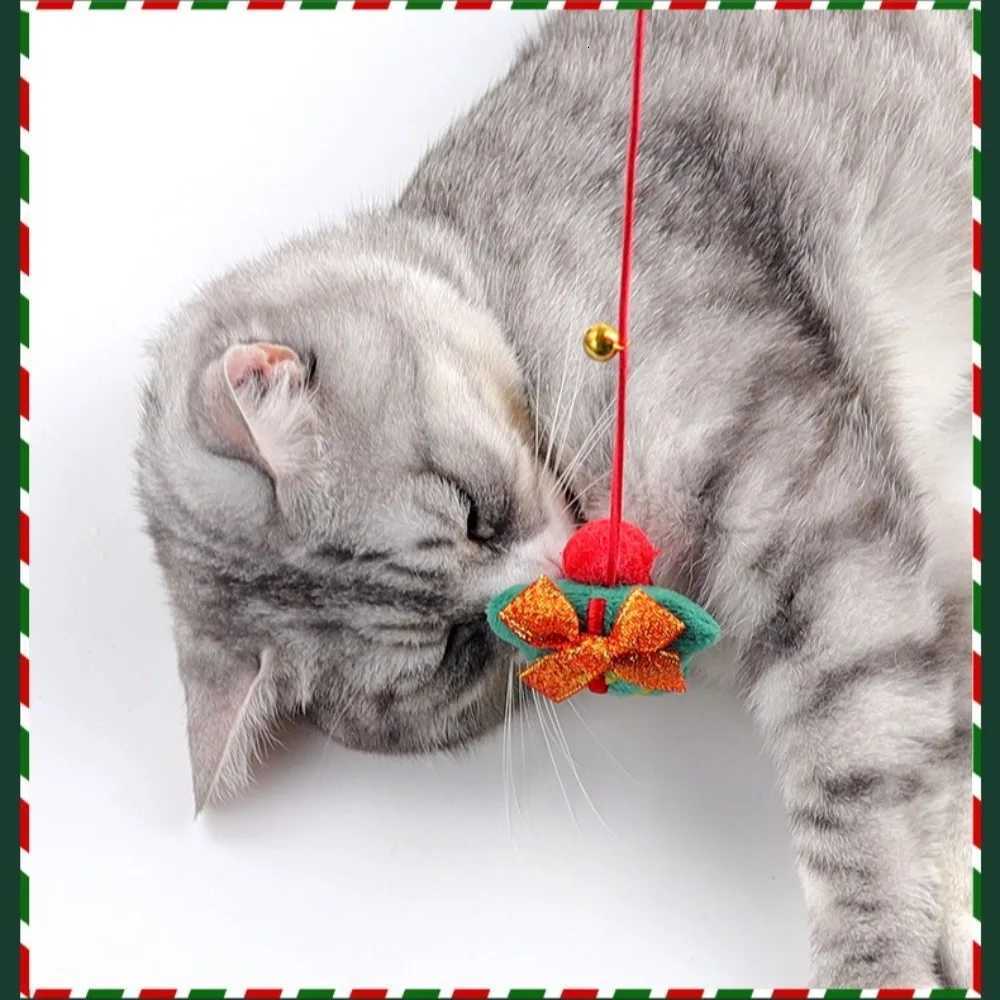Cat Toys Cats Teasing Sticks Christmas Cute Cat Stick Santa Claus Elk Pet Toys Enjoy Yourself Soothing Cat Supplies Christmas M251209