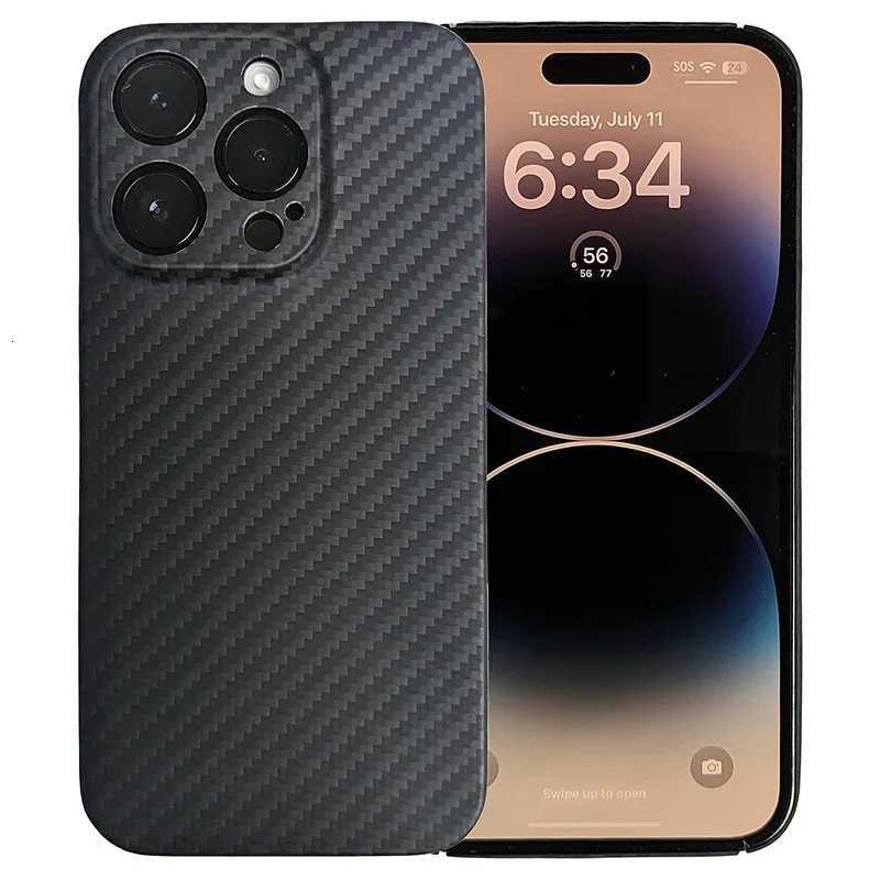 Luxury Carbon Pattern Matte Case For iPhone 16 15 14 13 12 11 Pro Max 0m PP Frosted Fundas Coque Back Cover C251209