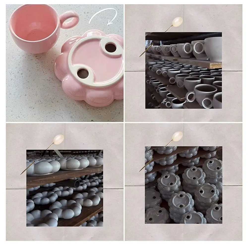 Fashion Coffee g Set Ceramic Flower Shape Tea Cups Milk Cup Breakfast H251209