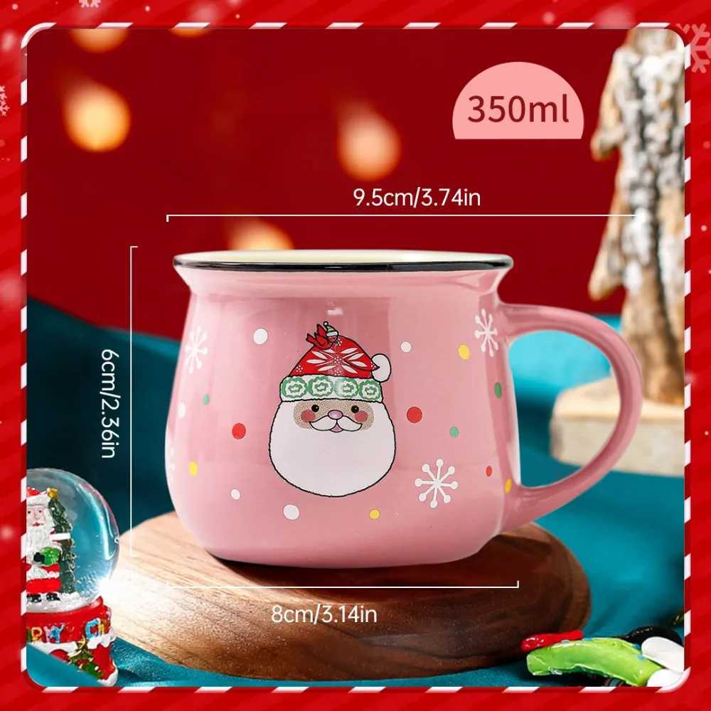 1pc Christmas ceramic g Baking shop dessert cup coffee cup Cfortable grip Not hot to the touch H251209