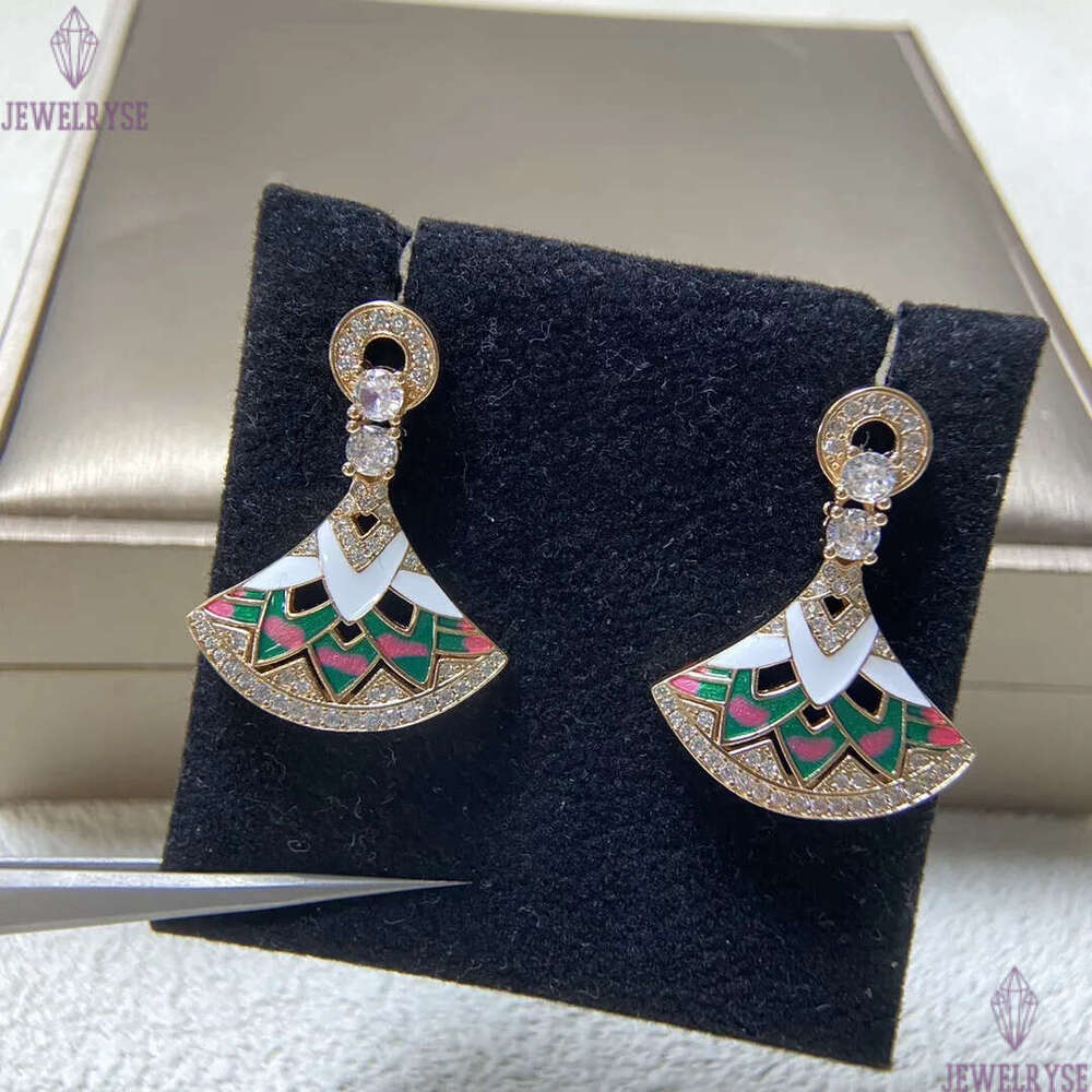 2025 new luxury sector designer earrings for women 18k gold retro vintage enamel stud earring ear rings earings necklace jewelry