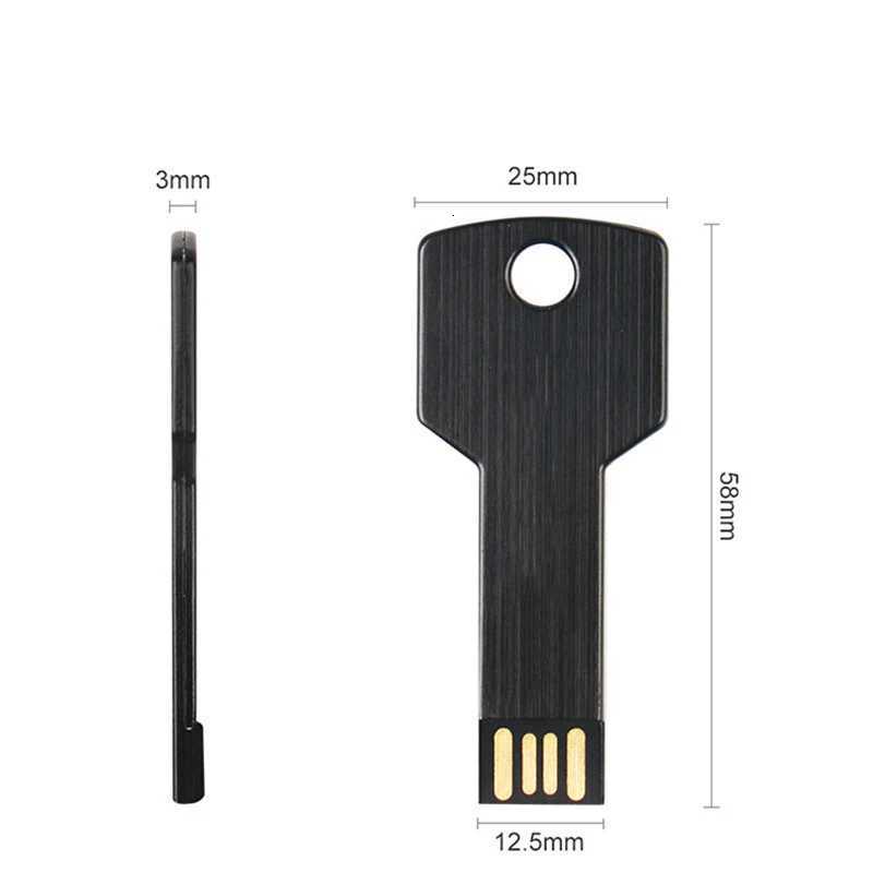 Metal Portable Key USB 20 Flash Drive Black Real Capacity Pen Drive Silver Memory Stick 64GB/32GB/16GB/8GB/4GB U Disk Pendrive C251209