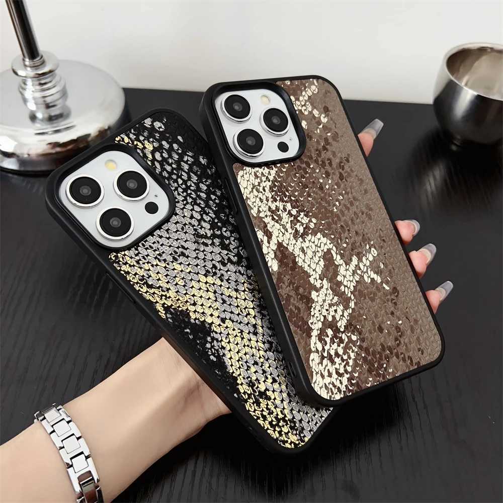 Luxury Black Gold Snake leather gilding Case protection for iPhone 16 15 14 13 12 11 14 Pro Max XS XR 7 8 Plus X SE Coque C251209
