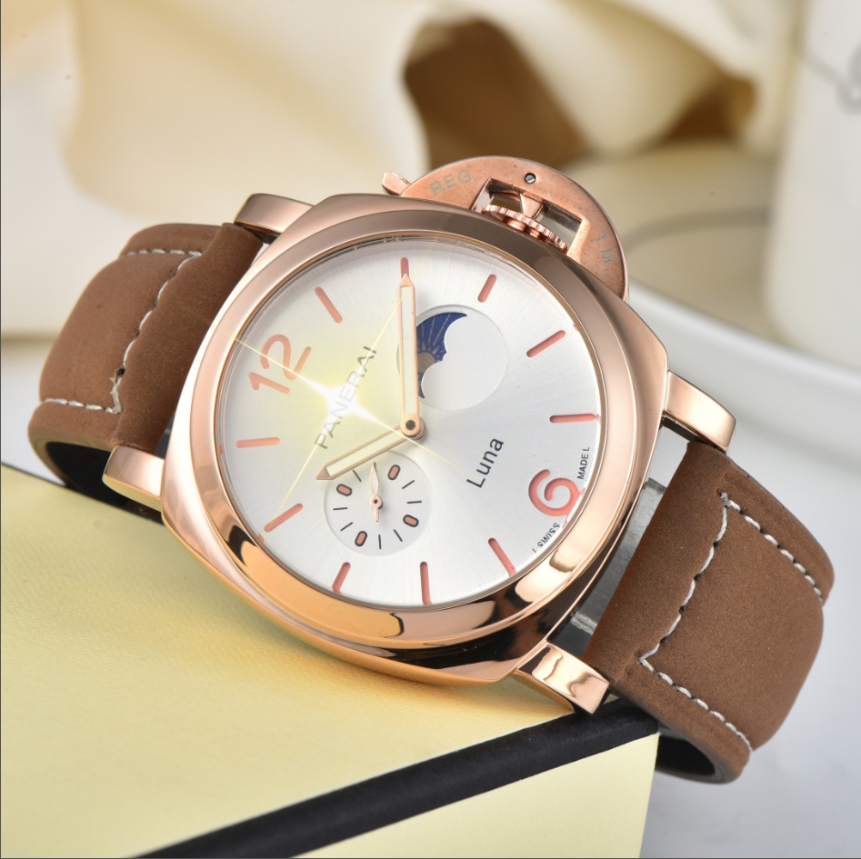 HOT brand Men PANERAIity Luna Model Sport watch Automatic mechanical movement Luxury Watches Business Stainless Steel Man Square mens Wristwatches #789
