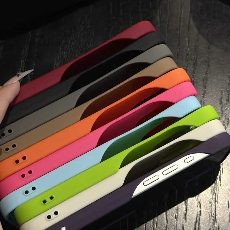 tra Thin Silicone Matte TPU Case for iPhone 16 15 14 Plus 13 12 11 Pro Max Luxury Shockproof Bright Neon Color Soft Cover Skin C251209
